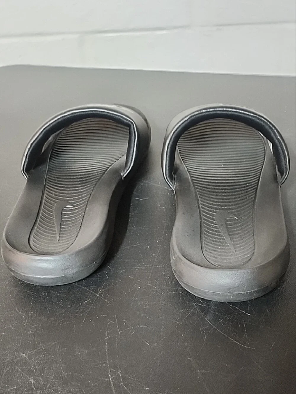 Nike Black Benassi JDI Slide Sandals with White Swoosh
